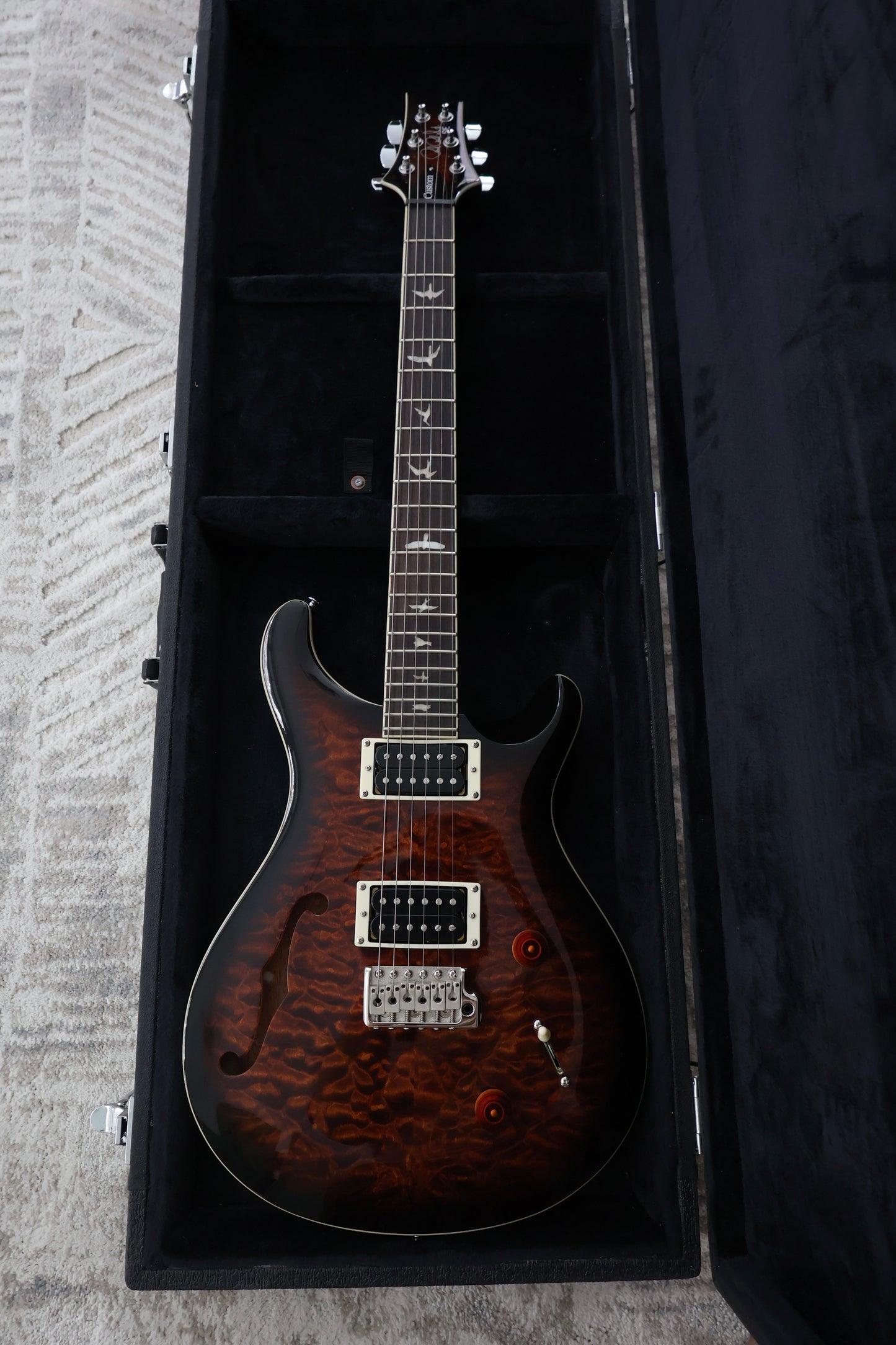PRS Custom 22 SE Semi Hollow Quilt Black Gold Burst