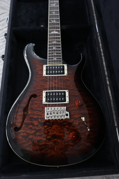 PRS Custom 22 SE Semi Hollow Quilt Black Gold Burst